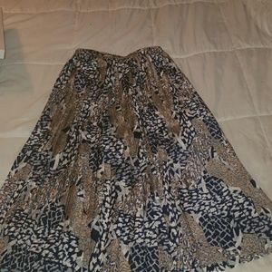 Multi print pleated midi skirt